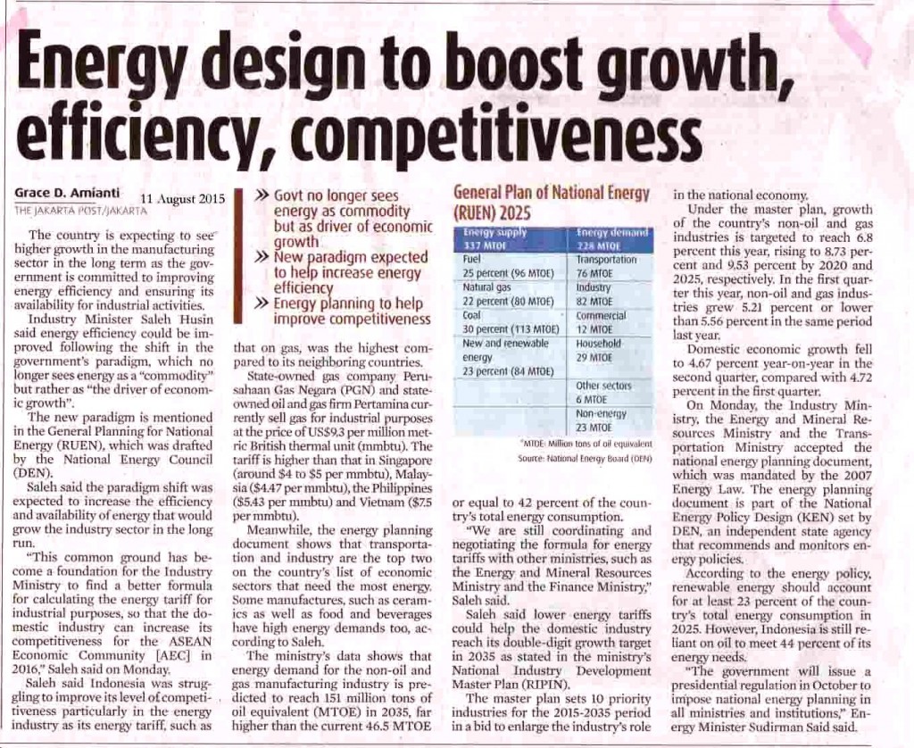 Energy design to boost growth, efficiency, competitiveness