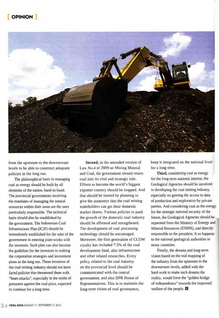 Coal Governance, Quo Vadis, Coal Asia Selasa, 1 September  2015 Hal 34