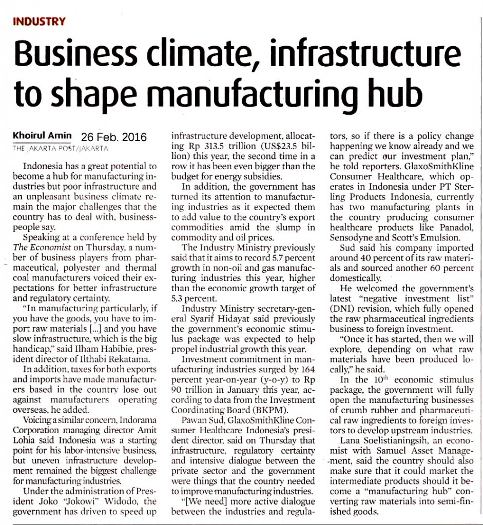 Business climate, infrastructure to shape manufacturing hub