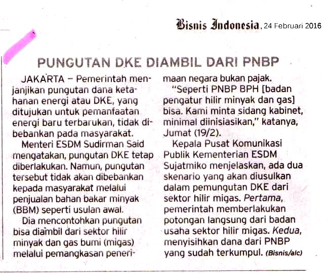 Pungutan DKE Diambil Dari PNBP