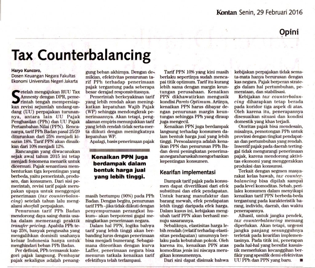 Tax Counterbalancing