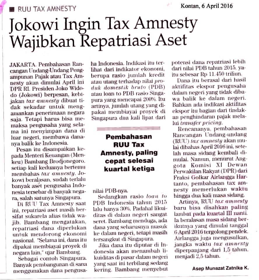 Jokowi Ingin Tax Amnesty Wajibkan Repatriasi Aset