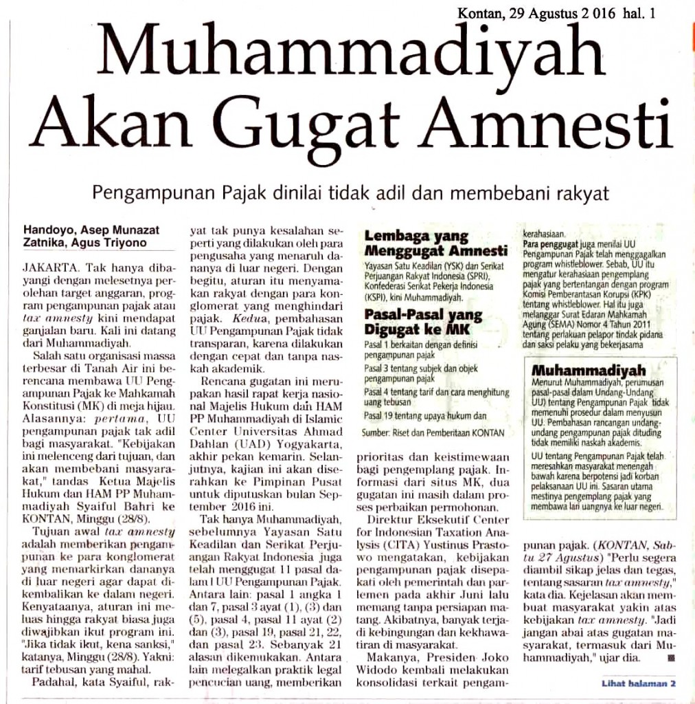 Muhammadiyah Akan Gugat Amnesti
