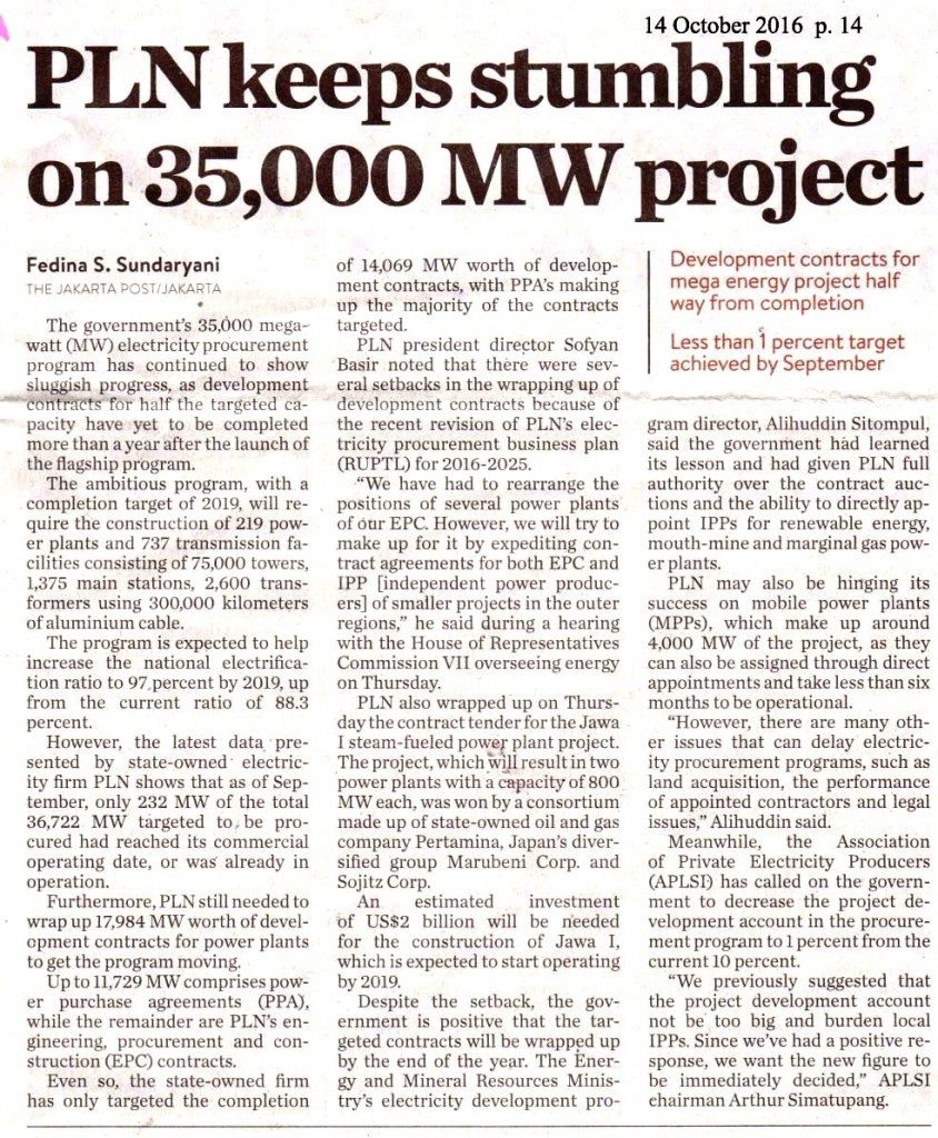 PLN keeps stumbling on 35,000 MW project