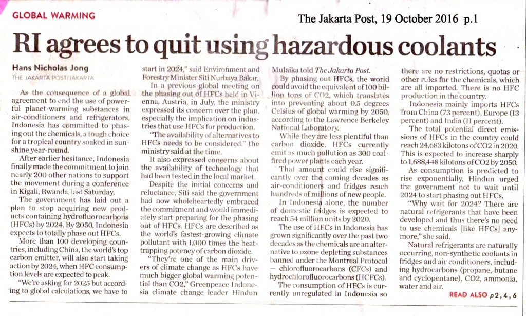 RI agrees to quit using hazardous coolants
