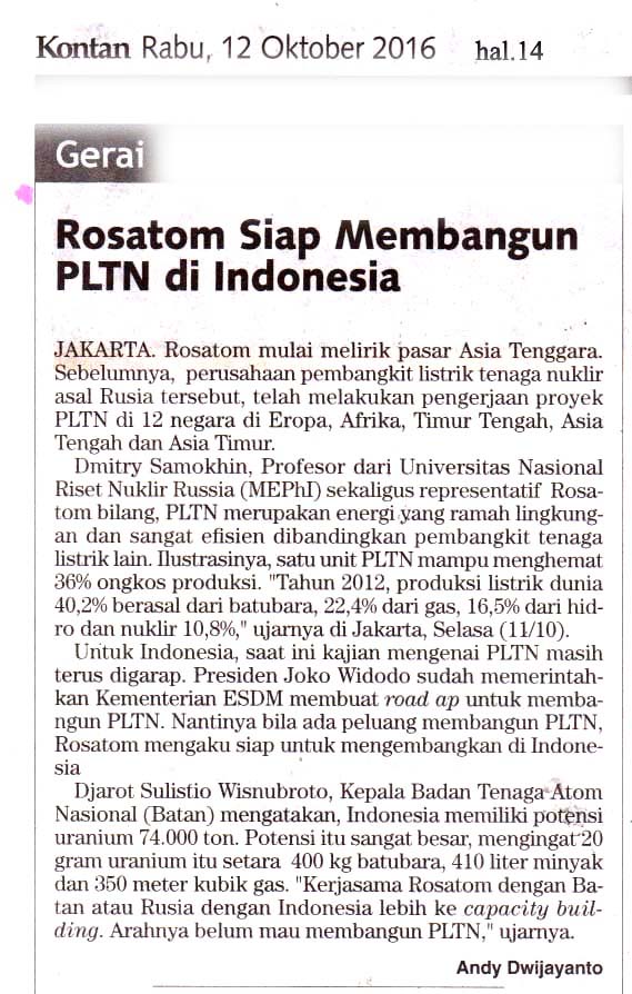 Rosatom Siap Membangun PLTN di Indonesia