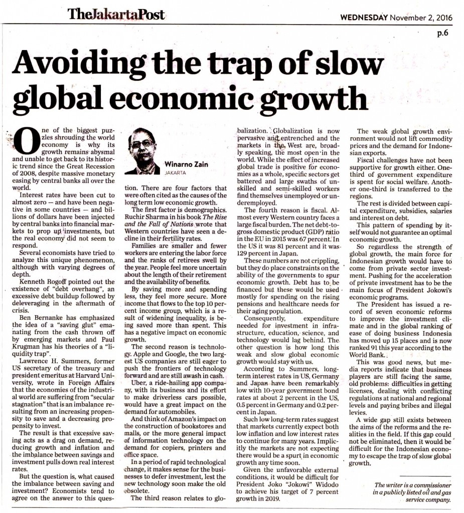 Avoiding the trap of slow global economic growth