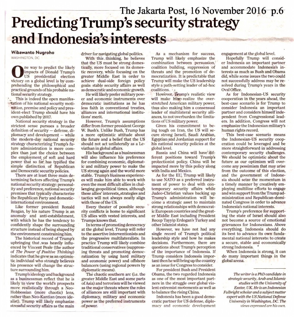 Predicting Trump's security strategy  and Indonesia's interest