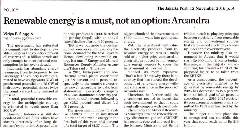 Renewable energy is a must, not an option__ Arcandra