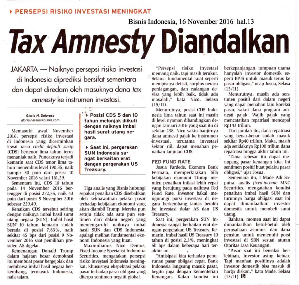 Tax Amnesty Diandalkan