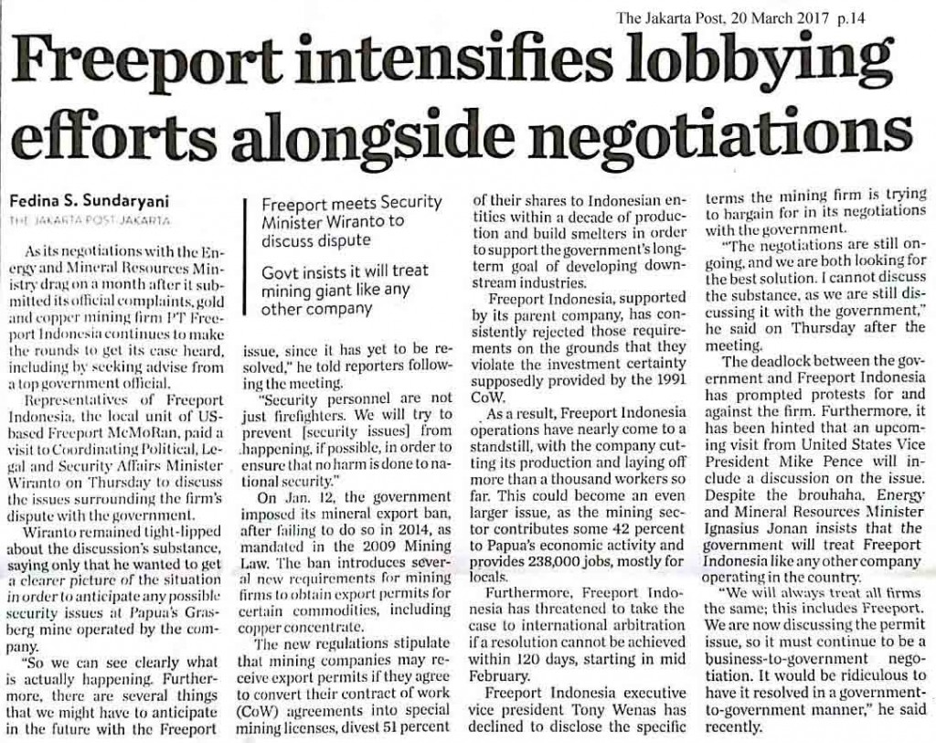 Freeport intensifies lobbying efforts alongside negotiations