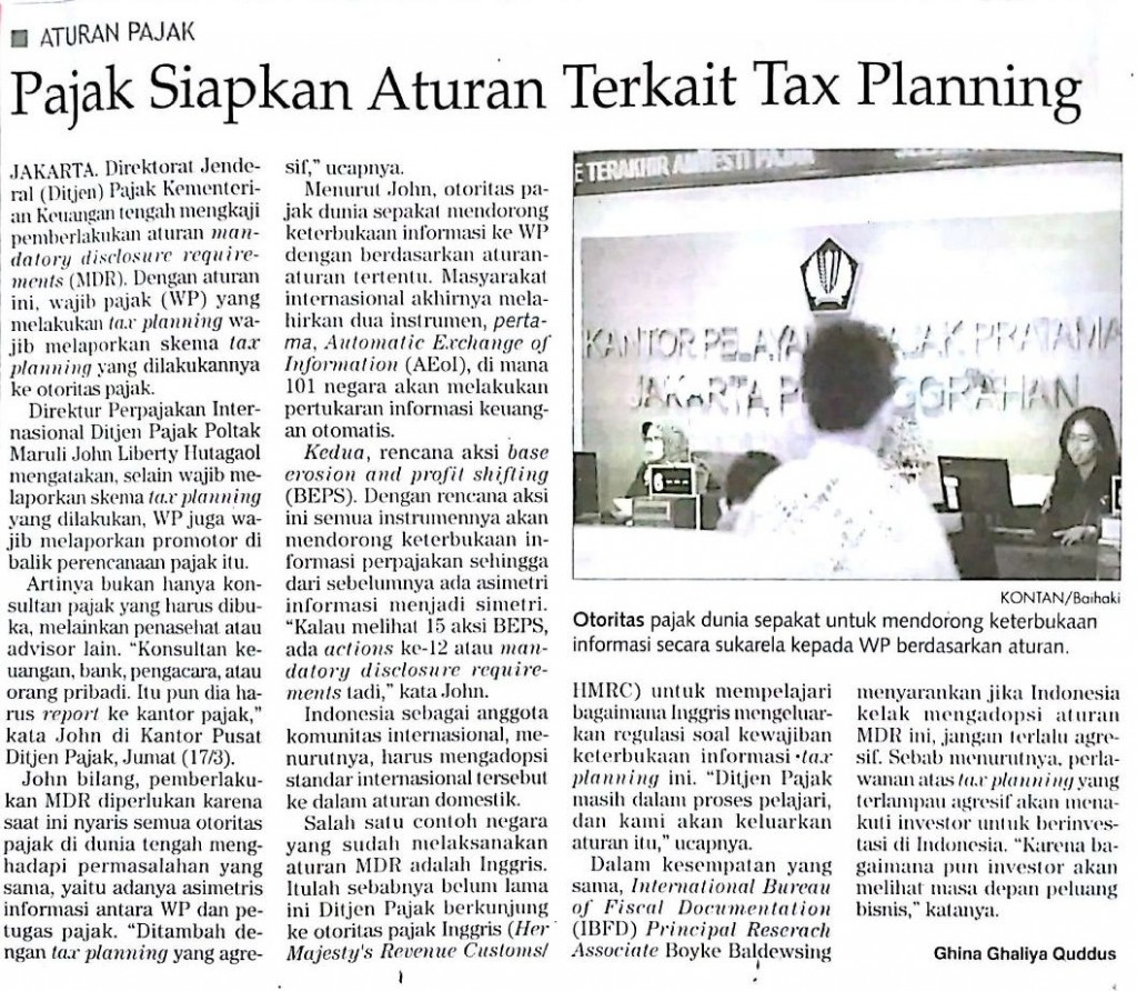 Pajak Siapkan Aturan Terkait Tax Planning