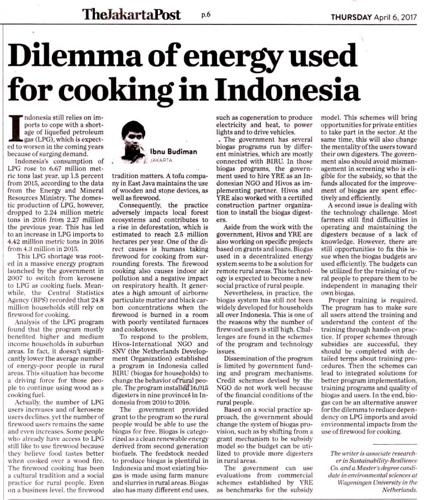 Dilemma of energy used for cooking in Indonesia