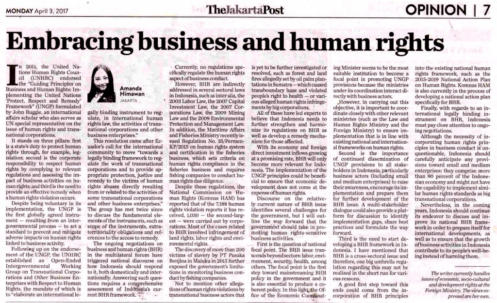 Embracing business and human rights