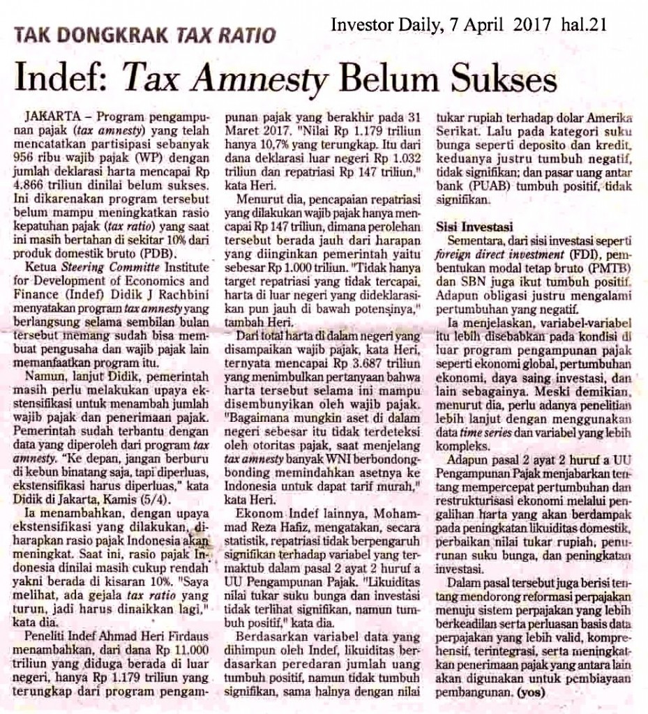Indef___Tax Amnesty Belum Sukses