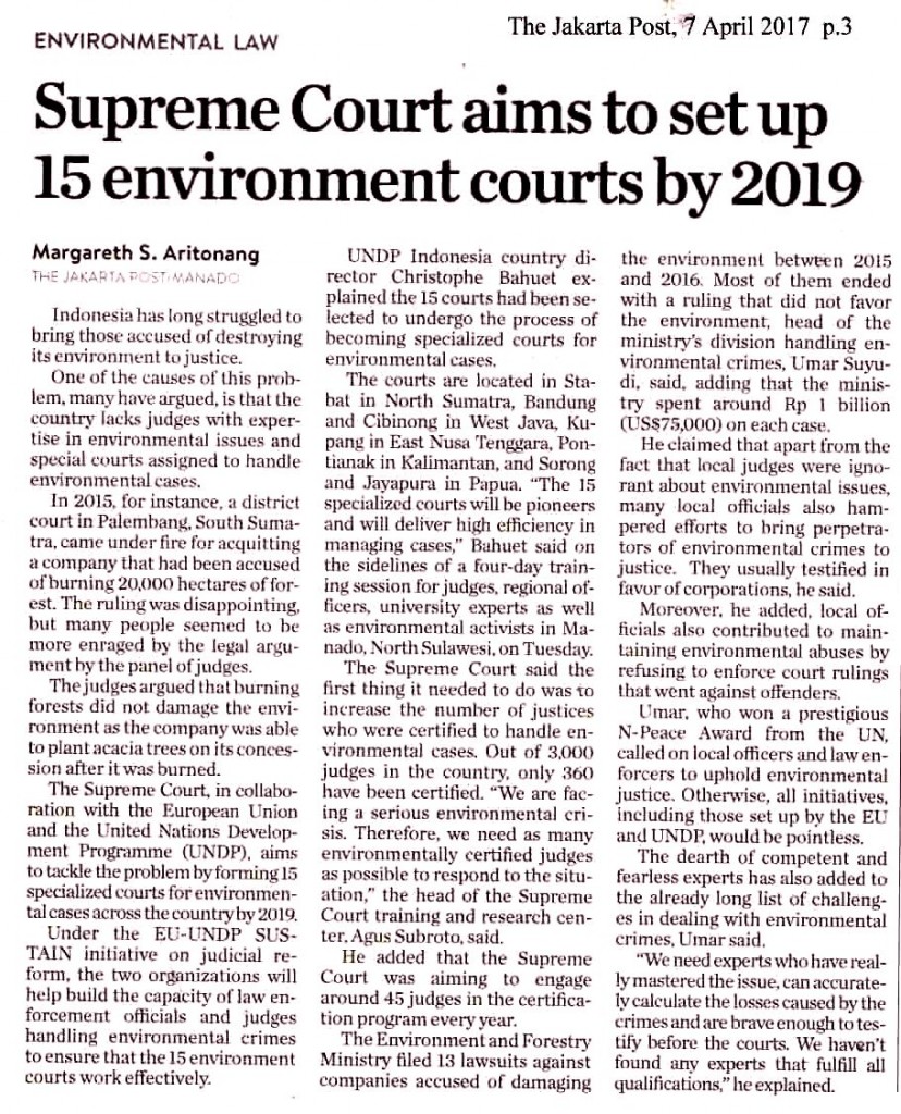 Supreme Court aims to set up 15 environment courts by 2019