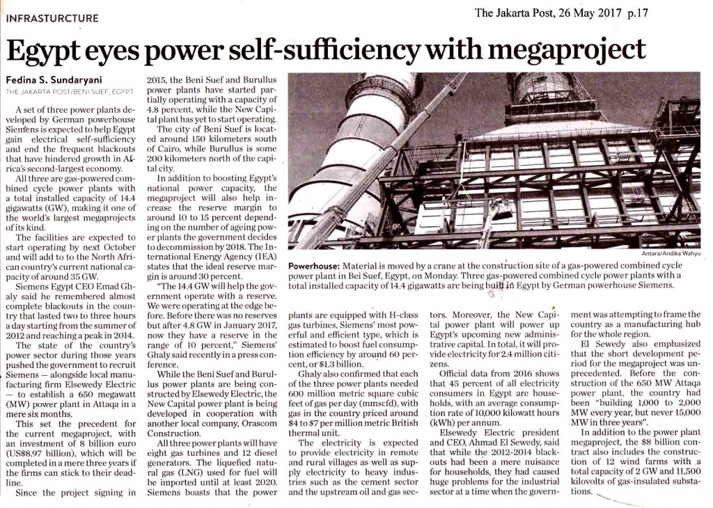 Egypt eyes power self-sufficiency with megaproject