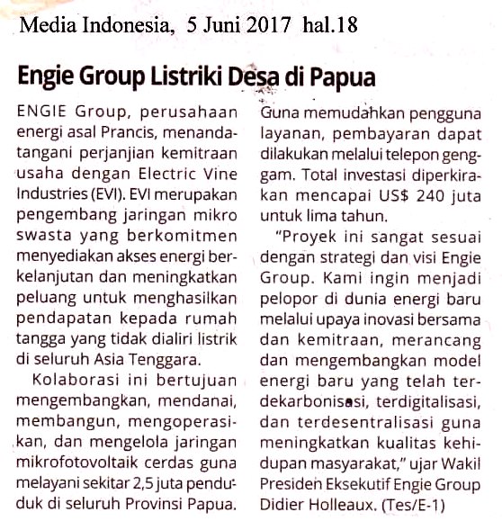 Engie Group Listriki Desa di Papua