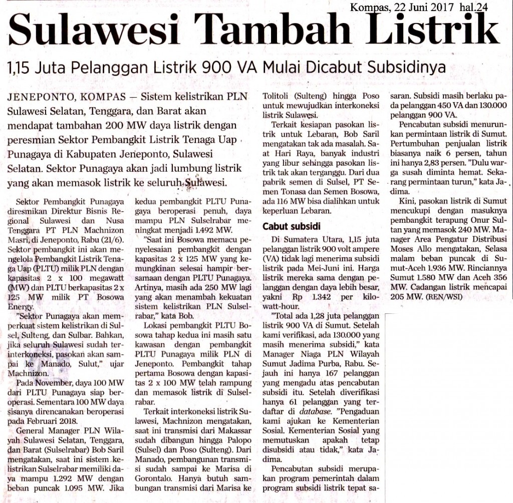 Sulawesi Tambah Listrik