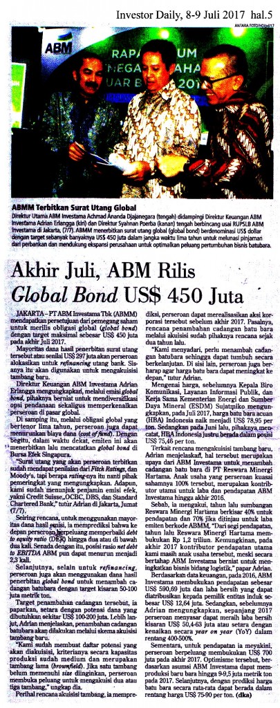 Akhir Juli, ABM Rilis Global Bond US$450 Juta copy