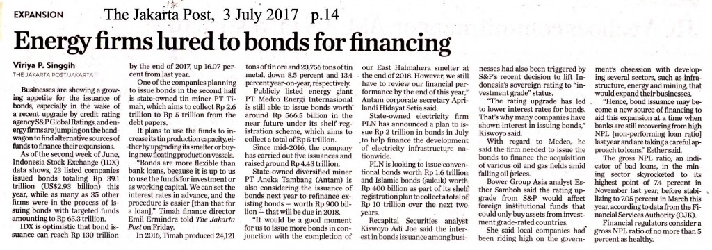 Energy firms lured to bonds for financing copy