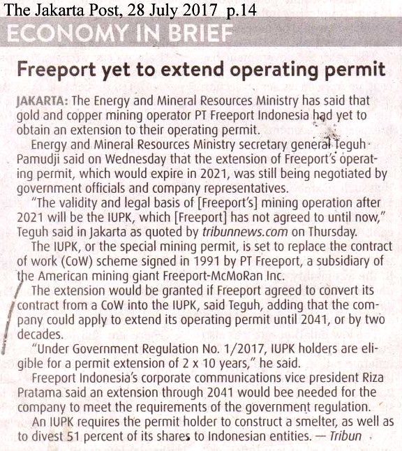 Freeport yet to extend operating permit