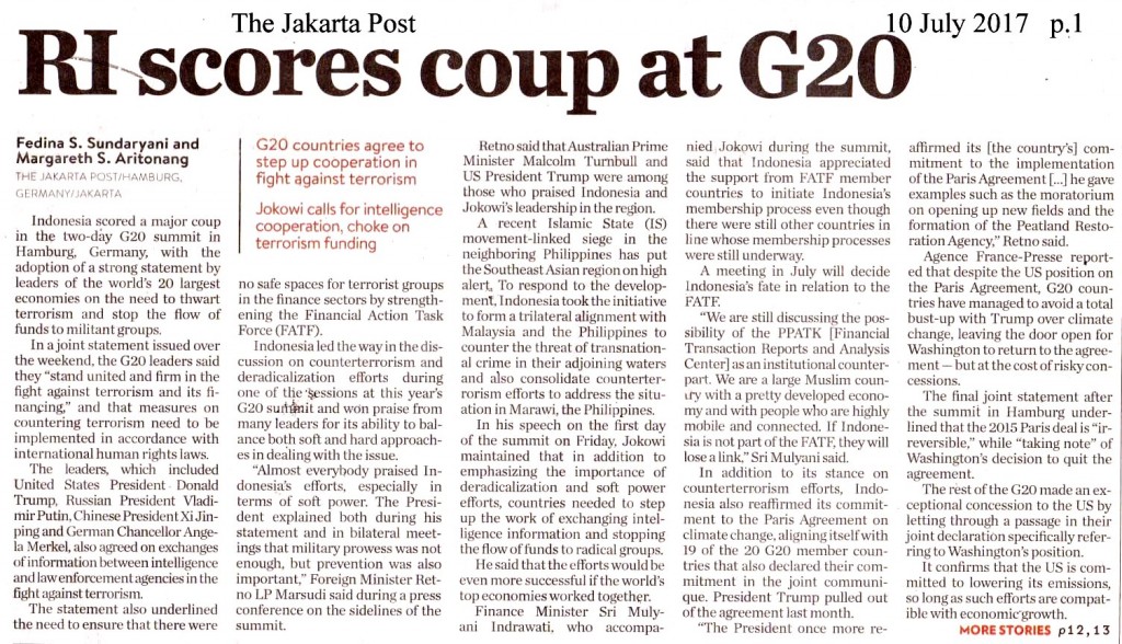 RI scores coup at G20