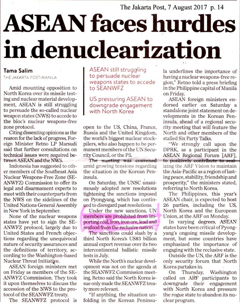 ASEAN faces hurdles in denuclearization
