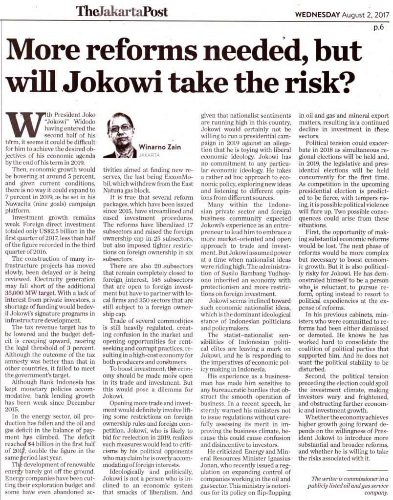 More reforms needed, but will Jokowi take the risk