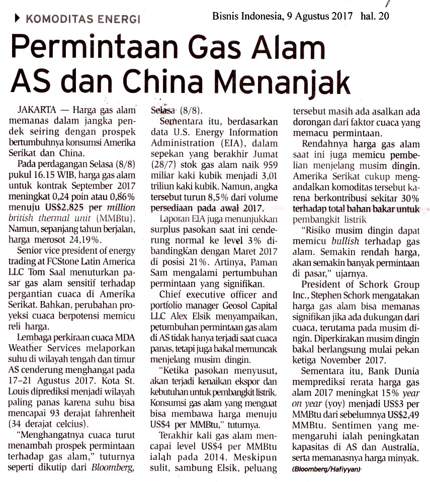 Permintaan Gas Alam AS dan China Menanjak