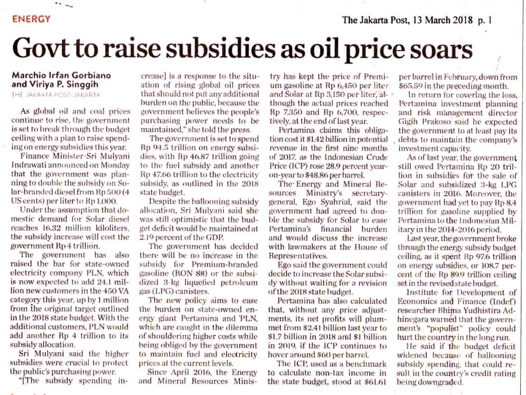 Govt to raise subsidies as oil price soars