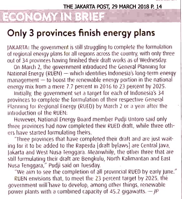 Only 3 provinces finish energy plans