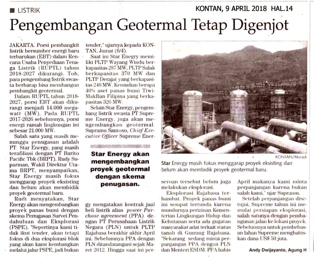 Pengembangan Geothermal  Tetap Digenjot
