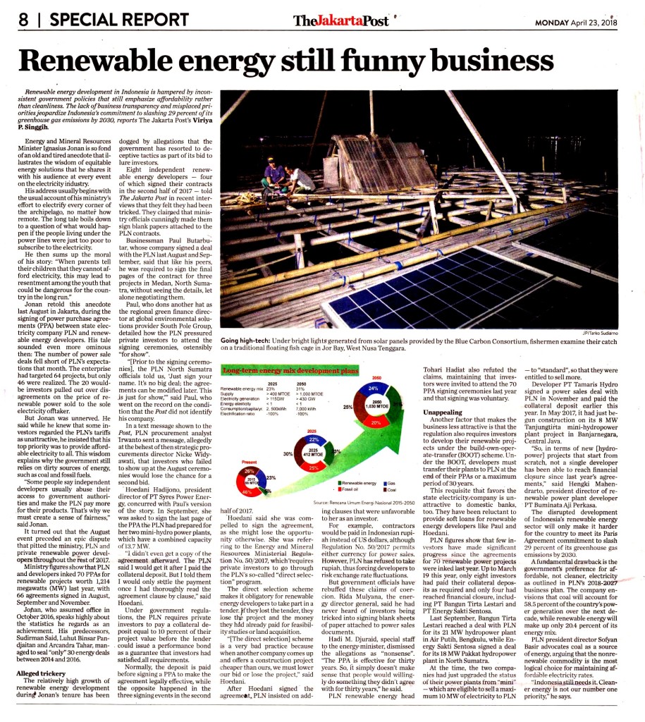 Renewable Energy still funny business copy