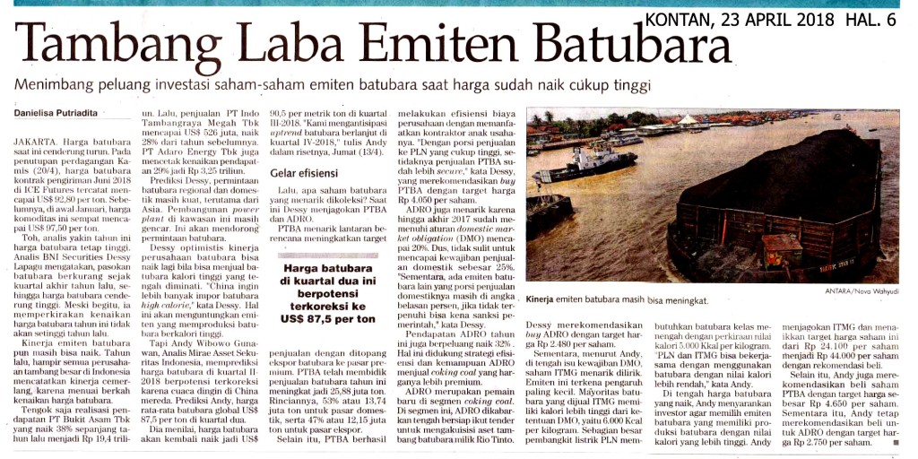 Tambang Laba Emiten Batubara copy