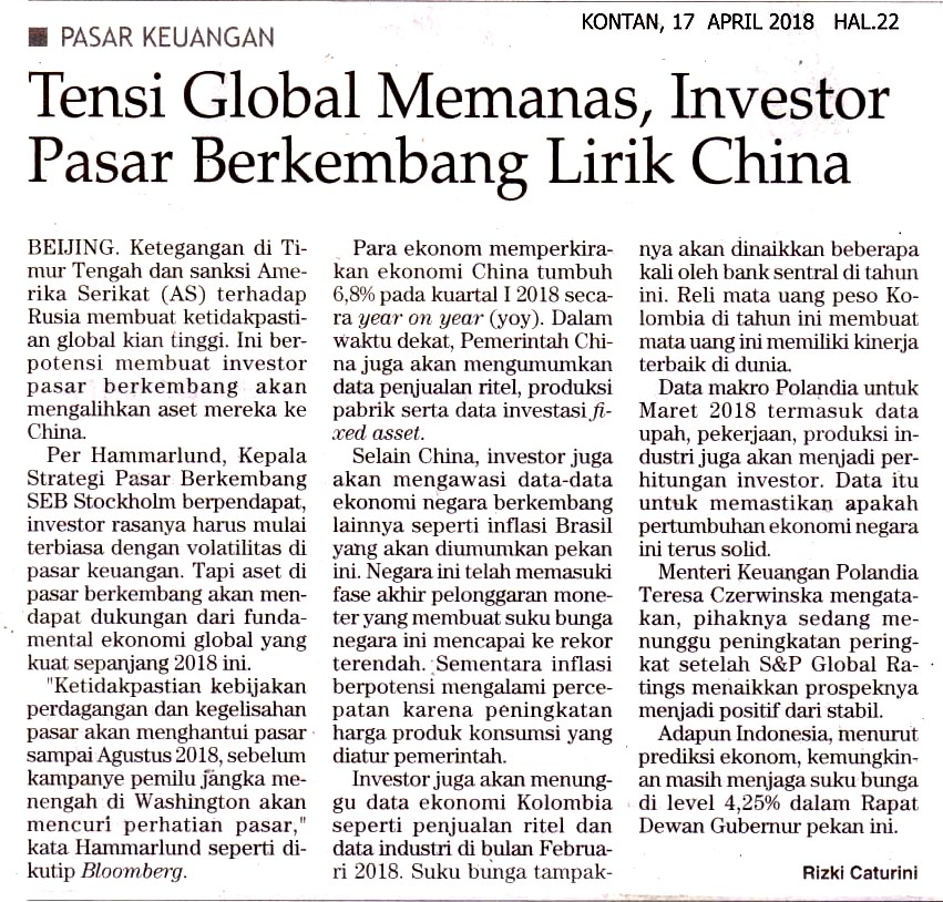 Tensi Global Memanas,  Investor Pasar Berkembang Lirik China