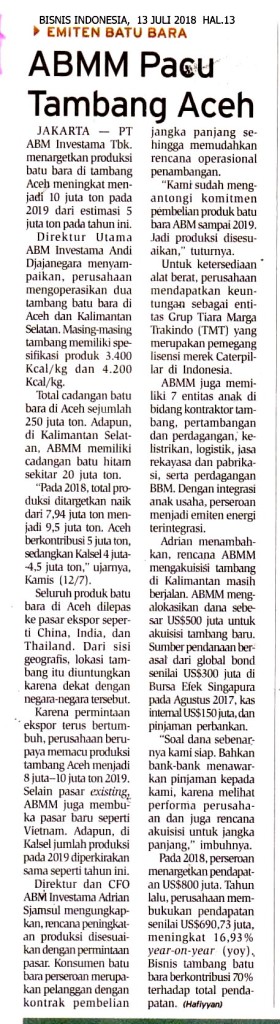ABMM Pacu Tambang Aceh
