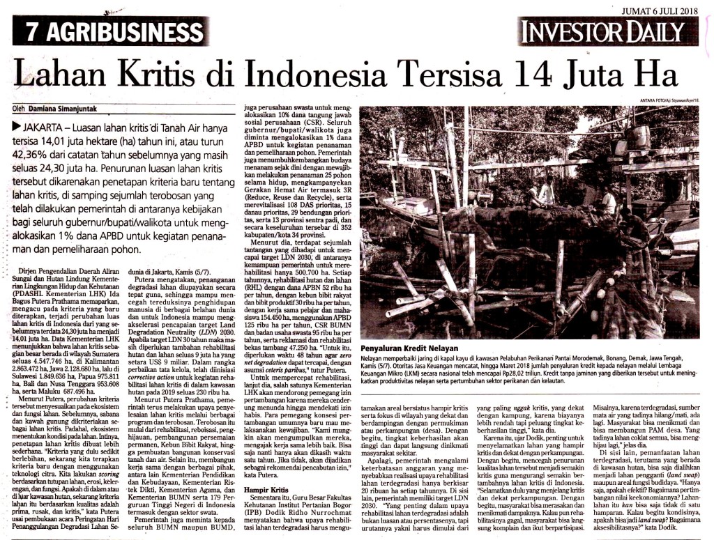 Lahan Kritis di Indonesia Tersisa 14 Juta Ha copy