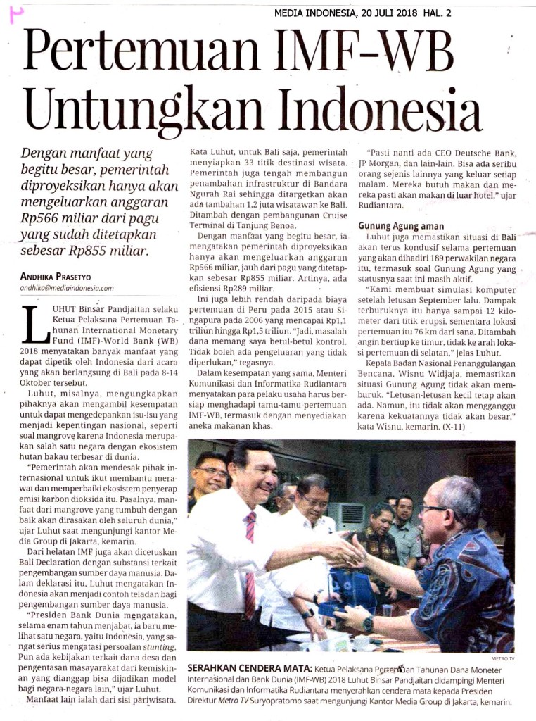 Pertemuan IMF-WB Untungkan Indonesia