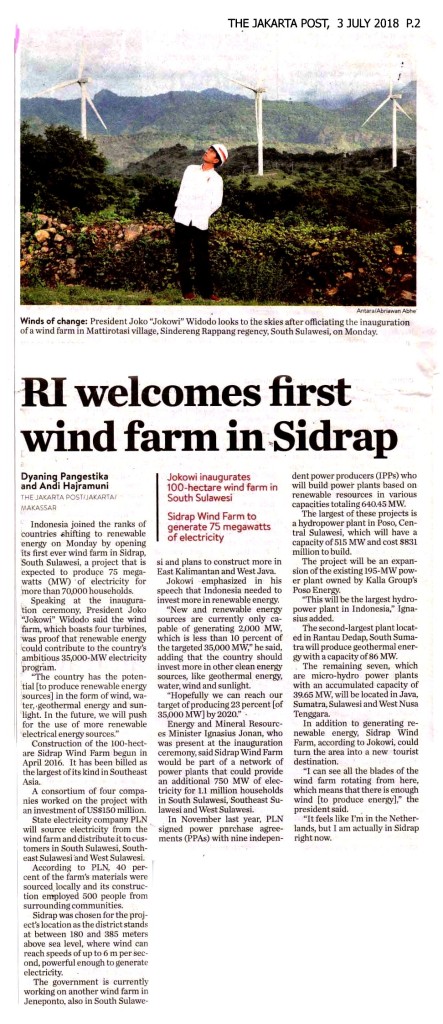 RI  welcomes first wind farm in Sidrap copy