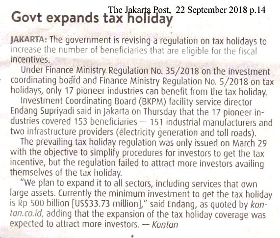 Govt expands tax holiday