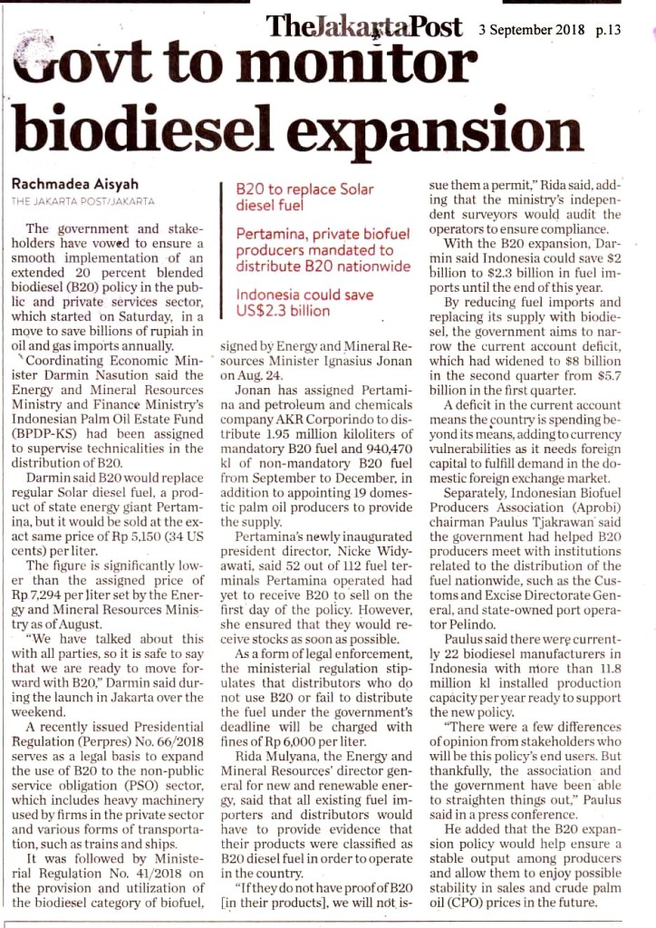 Govt to monitor biodiesel expansion
