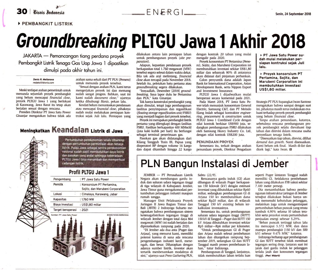 Groundbreaking PLTGU Jawa 1 Akhir 2018 copy