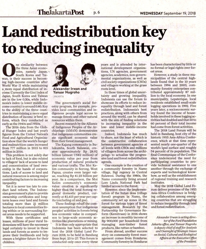 Land redistribution key to reducing inequality