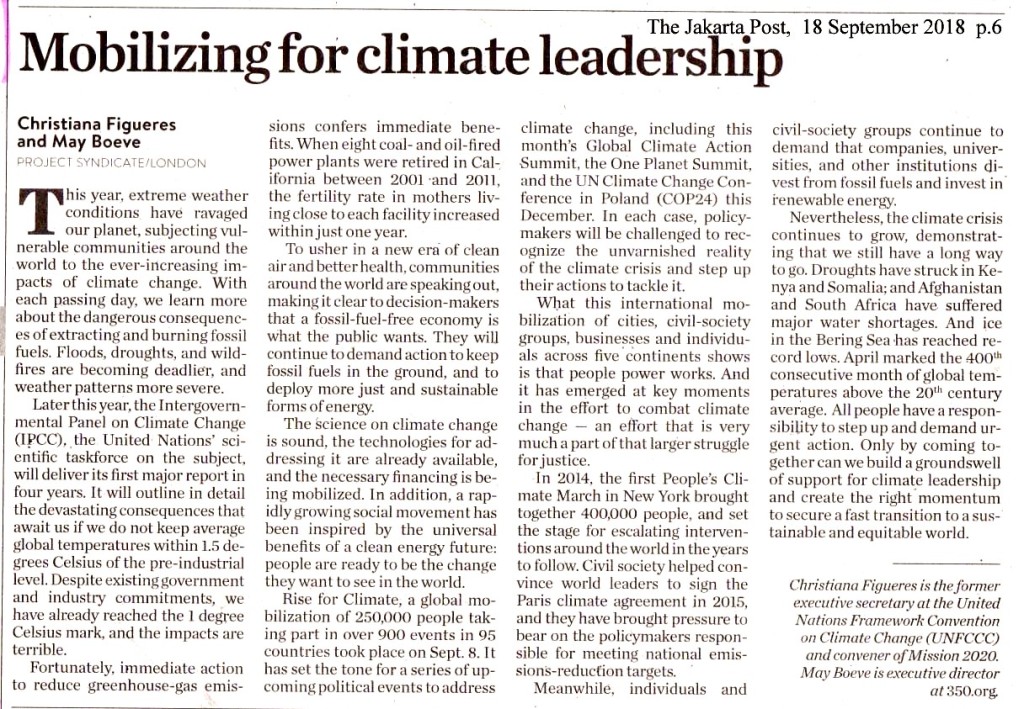 Mobilizing for climate leadership