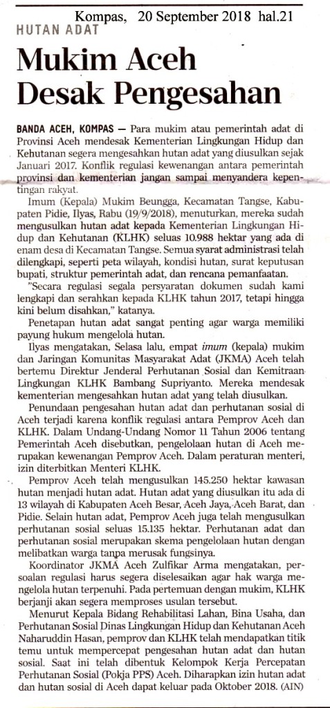 Mukim Aceh Desak Pengesahan