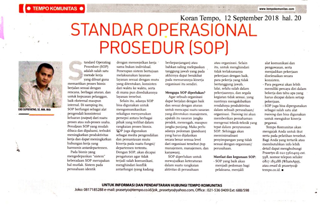 Standar Operasional Prosedur (SOP)
