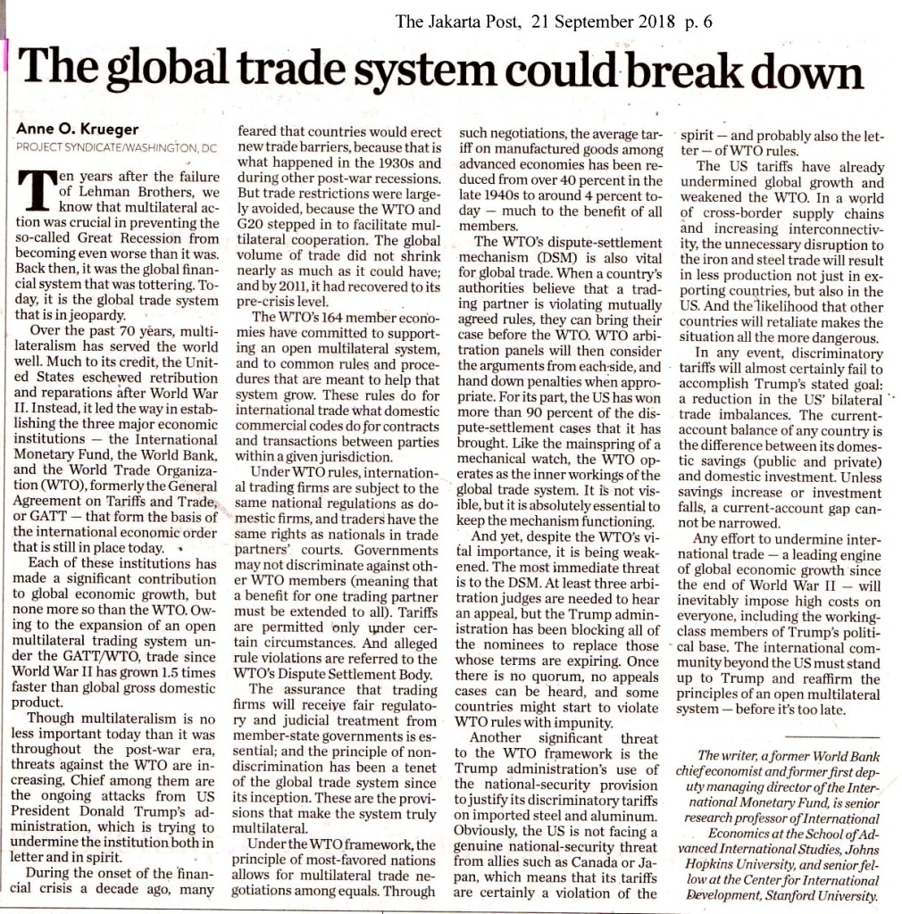 The global trade system could break down